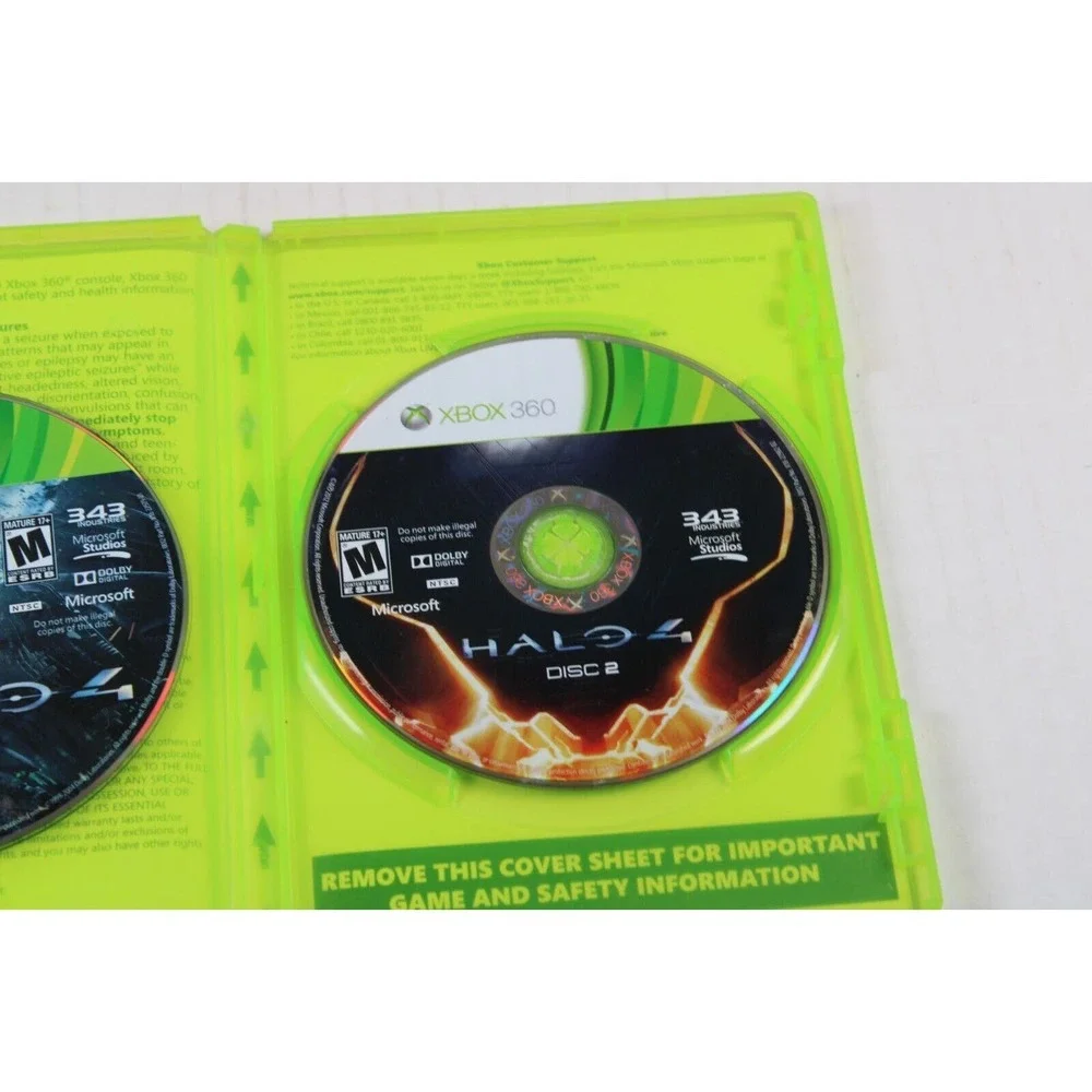 Halo 4 (Microsoft Xbox 360, 2012) Authentic, both discs, tested/works